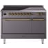 Ilve Nostalgie II Collection UPI486QNMPMGG - 48 Inch Solid Door Freestanding Induction Range in Brass Trim with 6 Elements