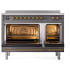 Ilve Nostalgie II Collection UPI486QNMPMGG - 48 Inch Solid Door Freestanding Induction Range in Brass Trim Double Oven