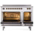 Ilve Nostalgie II Collection UPI486QNMPRAB - 48 Inch Solid Door Freestanding Induction Range in Bronze Trim Double Oven