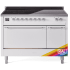 Ilve Nostalgie II Collection UPI486QNMPRAC - 48 Inch Solid Door Freestanding Induction Range in Chrome Trim with 6 Elements