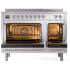 Ilve Nostalgie II Collection UPI486QNMPRAC - 48 Inch Solid Door Freestanding Induction Range in Chrome Trim Double Oven
