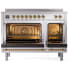 Ilve Nostalgie II Collection UPI486QNMPRAG - 48 Inch Solid Door Freestanding Induction Range in Brass Trim Double Oven