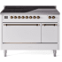 Ilve Nostalgie II Collection UPI486QNMPWHB - 48 Inch Solid Door Freestanding Induction Range in Bronze Trim with 6 Elements
