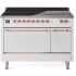 Ilve Nostalgie II Collection UPI486QNMPWHP - 48 Inch Solid Door Freestanding Induction Range in Copper Trim with 6 Elements
