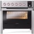 Ilve Panoramagic UPMI09S3SS - Panoramagic 36 Inch Freestanding Electric Induction Range in Front View