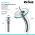 Kraus Vessel Mixer Series KGW1700PU10CHCL - Waterfall Bathroom Faucet Dimension