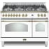LOFRA Dolcevita RWOD48MMG700 - Dolcevita 48 Inch White Duel-Fuel Range with Brass Trim