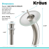 Kraus Vessel Mixer Series KGW1700PU10SNFR - Waterfall Bathroom Faucet Dimension