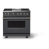 Viking 5 Series VDR53644GCSBB - 36"W. Dual Fuel Range; Four Burners with Griddle