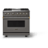 Viking 5 Series VDR53644GDGBB - 36"W. Dual Fuel Range; Four Burners with Griddle