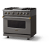 Viking 5 Series VDR53644GDGBB - 36"W. Dual Fuel Range; Four Burners with Griddle