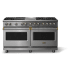 Viking 5 Series VDR56046GQSSBB - 60"W. Dual Fuel Range; Six Burners with Griddle and Grill