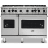 Viking 5 Series VGIC54828BSSLP - 48 Inch Freestanding Gas Range with 8 Open Burners in Front View