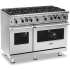 Viking 5 Series VGIC54828BSSLP - 48 Inch Freestanding Gas Range with 8 Open Burners in Angled View