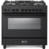 Verona Ultima Midnight Collection VMFSGE365EE - Verona 36 Inch Freestanding Dual Fuel Range