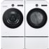 LG LGWADREW5502 - Washer with paired Dryer in White on Pedestals