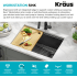 Kraus KWU11027PGM - 27 Inch Undermount Workstation Single Bowl PVD Gunmetal Kitchen Sink Kore Workstation Sink