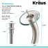 Kraus Vessel Mixer Series KGW1700PU10SNCL - Waterfall Bathroom Faucet Dimension