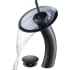 Kraus Vessel Mixer Series KGW1700PU10ORBBLCL - Waterfall Bathroom Faucet with Clear Black Glass Disk and Pop-Up Drain in Oil Rubbed Bronze
