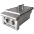 XO XOGSIDEBXLTL - 13 Inch Double Side Burner with 2 Burners (Angled View with Lid)