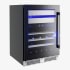 XO XOU24WWGBL - 24 Inch Undercounter Dual Zone Wine and Weed Preservation System with 30 Bottle Capacity in Angled View