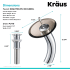 Kraus Vessel Mixer Series KGW1700PU10CHBRCL - Waterfall Bathroom Faucet Dimension