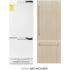 ZLINE RBIVZ30CB - ZLINE Autograph Edition 30 in. 16.1 cu. ft. Panel Ready Built-In Bottom Freezer Refrigerator with Water Dispenser and Ice Maker with Champagne Bronze Accents (RBIVZ-30-CB) front, closed, next to custom panels with handles installed. Text: Panels not inclu