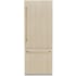 ZLINE RBIVZ30CB - ZLINE Autograph Edition 30 in. 16.1 cu. ft. Panel Ready Built-In Bottom Freezer Refrigerator with Water Dispenser and Ice Maker with Champagne Bronze Accents (RBIVZ-30-CB) front, closed, with handles installed on custom panels.