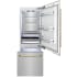 ZLINE Autograph Edition RBIVZSN30G - ZLINE Autograph Edition 30 in. 16.1 cu. ft. Built-In Bottom Freezer Refrigerator with Water Dispenser and Ice Maker in Satin Stainless Steel with Polished Gold Accents (RBIVZ-SN-30-G) front, refrigeration compartment and bottom freezer drawers open with l