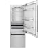 ZLINE Autograph Edition RBIVZSN30MB - ZLINE Autograph Edition 30 in. 16.1 cu. ft. Built-In Bottom Freezer Refrigerator with Water Dispenser and Ice Maker in Satin Stainless Steel with Matte Black Accents (RBIVZ-SN-30-MB) front, refrigeration compartment open. 30 Inch Built-in Bottom Freezer R