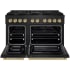 ZLINE autograph Paramount SDRBZ48CB - ZLINE Autograph Edition 48 in. 6.7 cu. ft. Paramount Double Oven Dual Fuel Range with 8 Burner Gas Cooktop in Black Stainless Steel and Champagne Bronze Accents (SDRBZ-48-CB) front, open. 48 Inch Pro-Style Double Oven Dual Fuel Range