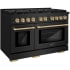ZLINE autograph Paramount SDRBZ48CB - ZLINE Autograph Edition 48 in. 6.7 cu. ft. Paramount Double Oven Dual Fuel Range with 8 Burner Gas Cooktop in Black Stainless Steel and Champagne Bronze Accents (SDRBZ-48-CB) 48 Inch Pro-Style Double Oven Dual Fuel Range