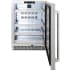 ZLINE Touchstone RBSOZST24KPN - ZLINE Autograph Edition 24 in. Touchstone 151 Can Beverage Fridge with Solid Stainless Steel Door and Polished Nickel Helix Handle (RBSOZ-ST-24-KPN) front, open. 24 Inch Touchstone Beverage Center