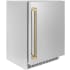 ZLINE Autograph Edition RBSOZST24KCB - ZLINE Autograph Edition 24 in. Touchstone 151 Can Beverage Fridge with Solid Stainless Steel Door and Champagne Bronze Helix Handle (RBSOZ-ST-24-KCB) side. 24 in. Touchstone 151 Can Beverage Fridge