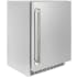 ZLINE Touchstone RBSOZST24KPN - ZLINE Autograph Edition 24 in. Touchstone 151 Can Beverage Fridge with Solid Stainless Steel Door and Polished Nickel Helix Handle (RBSOZ-ST-24-KPN) side. 24 Inch Touchstone Beverage Center