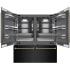 ZLINE Autograph Edition GRBITZBS72KCB - ZLINE Autograph Edition 72 in. 39.6 cu. ft. French Door Built-In Bottom Freezer Refrigerator with Water Dispensers and Ice Makers in Black Stainless Steel with Graphite Gray Interior and Champagne Bronze Helix Handles (GRBITZ-BS72-KCB)