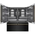 ZLINE Autograph Edition GRBITZBS72KG - ZLINE Autograph Edition 72 in. 39.6 cu. ft. French Door Built-In Bottom Freezer Refrigerator with Water Dispensers and Ice Makers in Black Stainless Steel with Graphite Gray Interior and Polished Gold Helix Handles (GRBITZ-BS-72-KG)