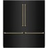 ZLINE Autograph Edition GRBITZBS72KCB - ZLINE Autograph Edition 72 in. 39.6 cu. ft. French Door Built-In Bottom Freezer Refrigerator with Water Dispensers and Ice Makers in Black Stainless Steel with Graphite Gray Interior and Champagne Bronze Helix Handles (GRBITZ-BS72-KCB) front, closed.