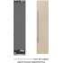 ZLINE RBCFVR18 - ZLINE 18 in. 8.6 cu. ft. Panel Ready Right Hinge Column Freezer with Graphite Gray Interior (RBCFVR-18) unit next to a custom wood panel and handle. Text: Handle and panel not included, right hinge orientation. 18 Inch Freezer Column