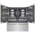 ZLINE Autograph Edition GRBITZ30472KCB - ZLINE Autograph Edition 72 in. 39.6 cu. ft. French Door Built-In Bottom Freezer Refrigerator with Water Dispensers and Ice Makers in Stainless Steel with Graphite Gray Interior and Champagne Bronze Helix Handles (GRBITZ-30472KCB) front, refrigeration comp
