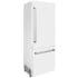 ZLINE RBIVWM30 - ZLINE 30 in. 16.1 cu. ft. Built-In 2-Door Bottom Freezer Refrigerator with Internal Water and Ice Dispenser in White Matte (RBIV-WM-30) side, closed. 30 Inch Built-in Bottom Freezer Refrigerator