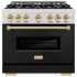 ZLINE Classic Series CDRSZBLM36G - 36 Inch Freestanding Dual Fuel Range