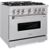 ZLINE Classic Series CDR36 - ZLINE 36 in. 5.2 cu. ft. Classic Dual Fuel Range with 6 Burner Gas Cooktop and Electric Convection Oven in Stainless Steel (CDR36) main image. 36 Inch Freestanding Dual Fuel Range