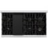 ZLINE RT48 - ZLINE 48 in. Classic Gas Rangetop with 8 Burners and Porcelain Cooktop in Stainless Steel (RT48) top-down, above cooktop. 48 in. Classic Gas Rangetop with 8 Burners and Porcelain Cooktop in Stainless Steel