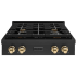 ZLINE Paramount SRTBZ30G - ZLINE 30 in. Autograph Edition Paramount Gas Rangetop with 4 Burners and Porcelain Cooktop in Black Stainless Steel with Polished Gold Accents (SRTBZ-30-G) front. 30 Inch Gas Rangetop with 4 Sealed Brass Burners