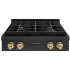 ZLINE Paramount SRTBZ30CB - ZLINE 30 in. Autograph Edition Paramount Gas Rangetop with 4 Burners and Porcelain Cooktop in Black Stainless Steel with Champagne Bronze Accents (SRTBZ-30-CB) front. 30 Inch Gas Rangetop with 4 Sealed Brass Burners