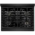 ZLINE Paramount SRTBZ30G - ZLINE 30 in. Autograph Edition Paramount Gas Rangetop with 4 Burners and Porcelain Cooktop in Black Stainless Steel with Polished Gold Accents (SRTBZ-30-G) top-down, above cooktop. 30 Inch Gas Rangetop with 4 Sealed Brass Burners