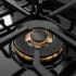 ZLINE Paramount PSRTB30 - ZLINE 30 in. Paramount Gas Rangetop with 4 Burner DuoPro Cooktop in Black Stainless Steel (PSRTB-30) close-up, DuoPro burner. 30 Inch Gas Rangetop with 4 Sealed Burners