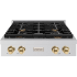 ZLINE Paramount SRTZ30G - ZLINE 30 in. Autograph Edition Paramount Gas Rangetop with 4 Burners and Porcelain Cooktop in Stainless Steel with Polished Gold Accents (SRTZ-30-G) front. 30 Inch Gas Rangetop with 4 Sealed Brass Burners