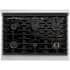 ZLINE SRTZ36CB - ZLINE 36 in. Autograph Edition Paramount Gas Rangetop with 6 Burners and Porcelain Cooktop in Stainless Steel with Champagne Bronze Accents (SRTZ-36-CB) top-down, above cooktop.